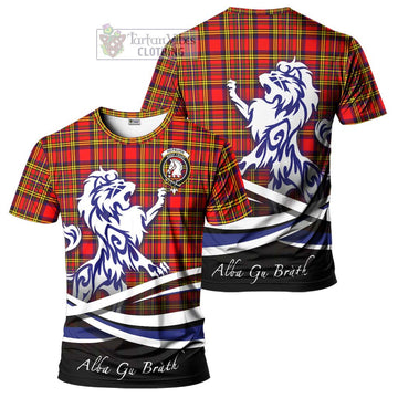 Hepburn Modern Tartan Cotton T-shirt with Alba Gu Brath Regal Lion Emblem