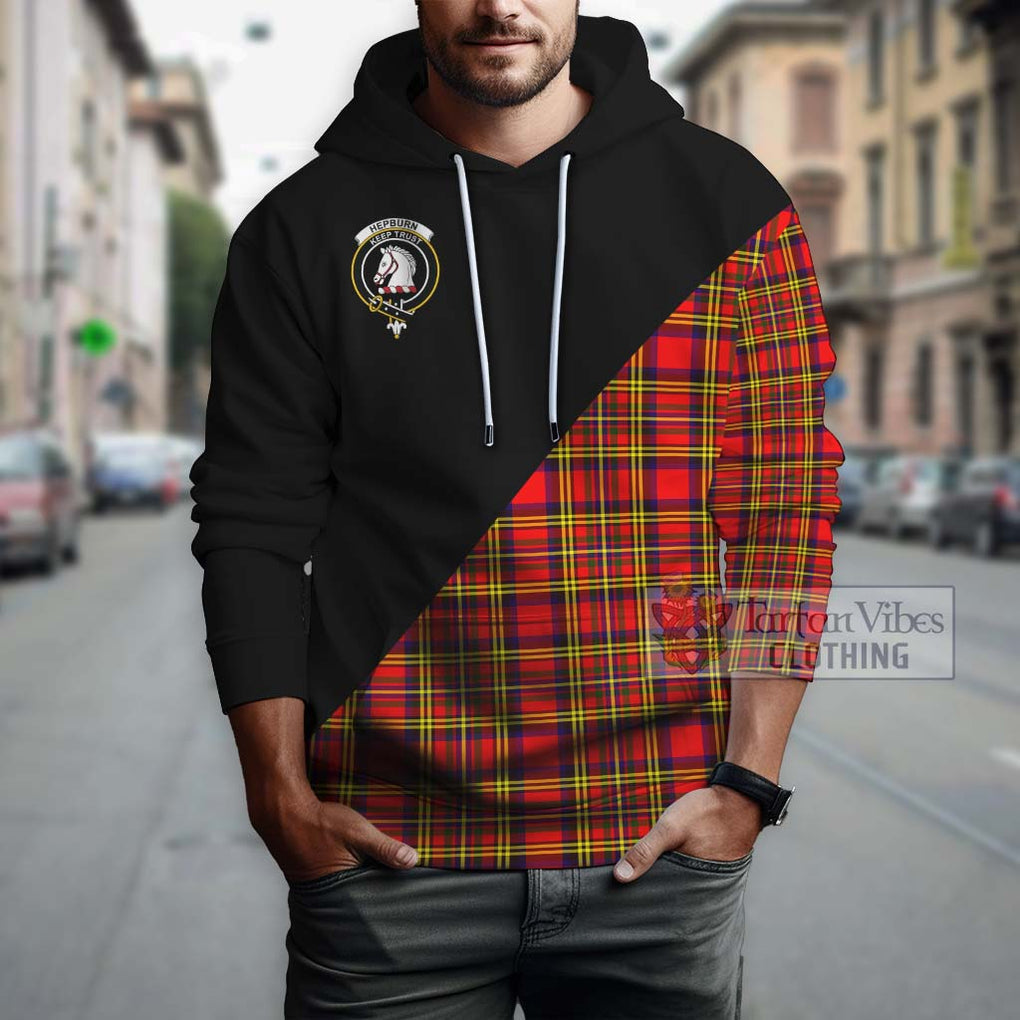 Hepburn Modern Tartan Hoodie with Family Crest and Military Logo Style - Tartanvibesclothing Shop