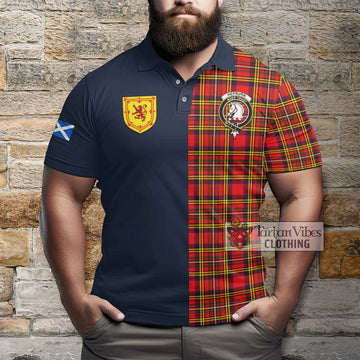 Hepburn Modern Tartan Polo Shirt Alba with Scottish Lion Royal Arm Half Style