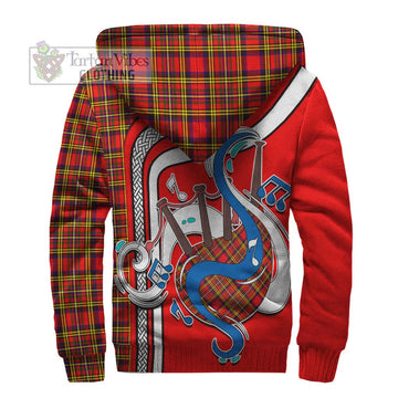 Hepburn Modern Tartan Sherpa Hoodie with Epic Bagpipe Style