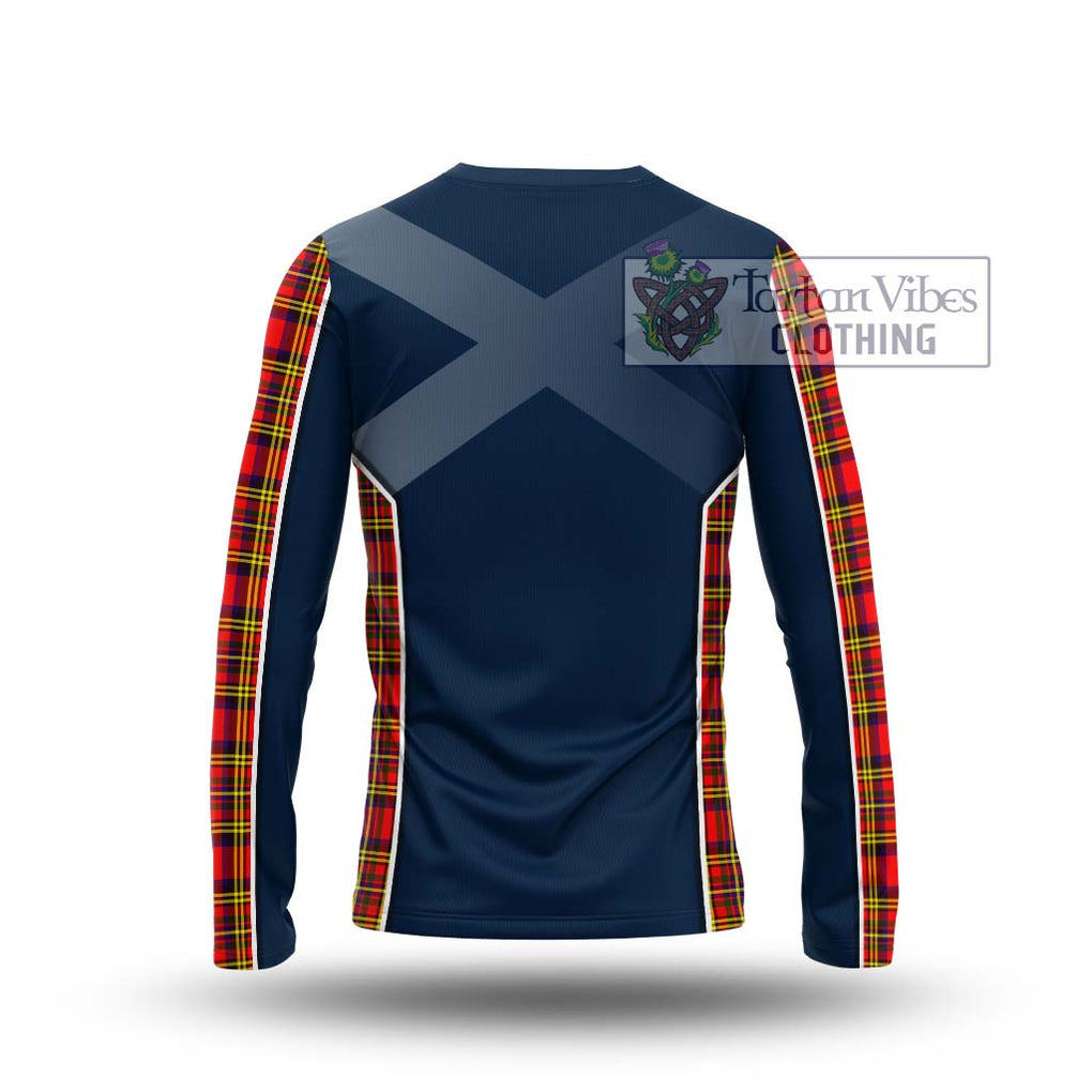 Hepburn Modern Tartan Long Sleeve T-Shirt with Family Crest and Lion Rampant Vibes Sport Style - Tartan Vibes Clothing