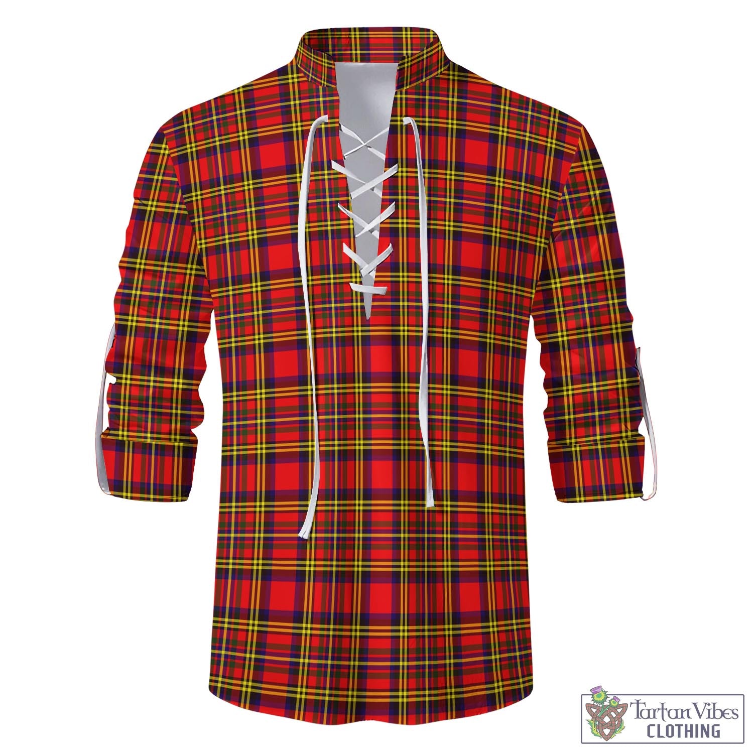 Tartan Vibes Clothing Hepburn Modern Tartan Men's Scottish Traditional Jacobite Ghillie Kilt Shirt