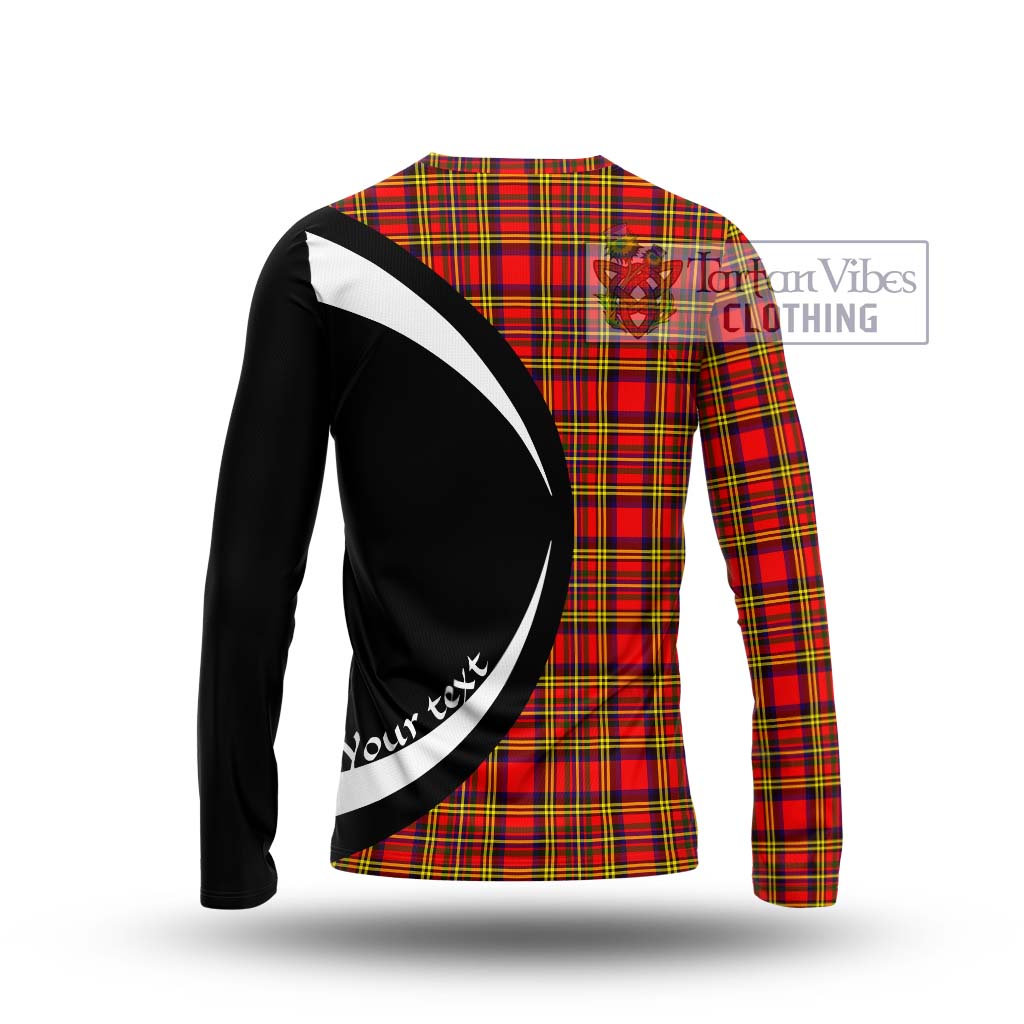 Hepburn Modern Tartan Long Sleeve T-Shirt with Family Crest Circle Style - Tartan Vibes Clothing