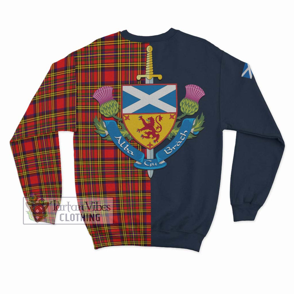 Tartan Vibes Clothing Hepburn Modern Tartan Sweatshirt with Scottish Lion Royal Arm Half Style