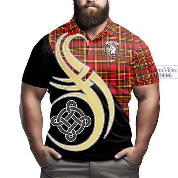 Hepburn Modern Tartan Polo Shirt with Family Crest and Celtic Symbol Style