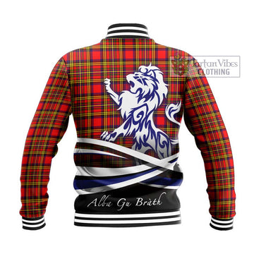 Hepburn Modern Tartan Baseball Jacket with Alba Gu Brath Regal Lion Emblem