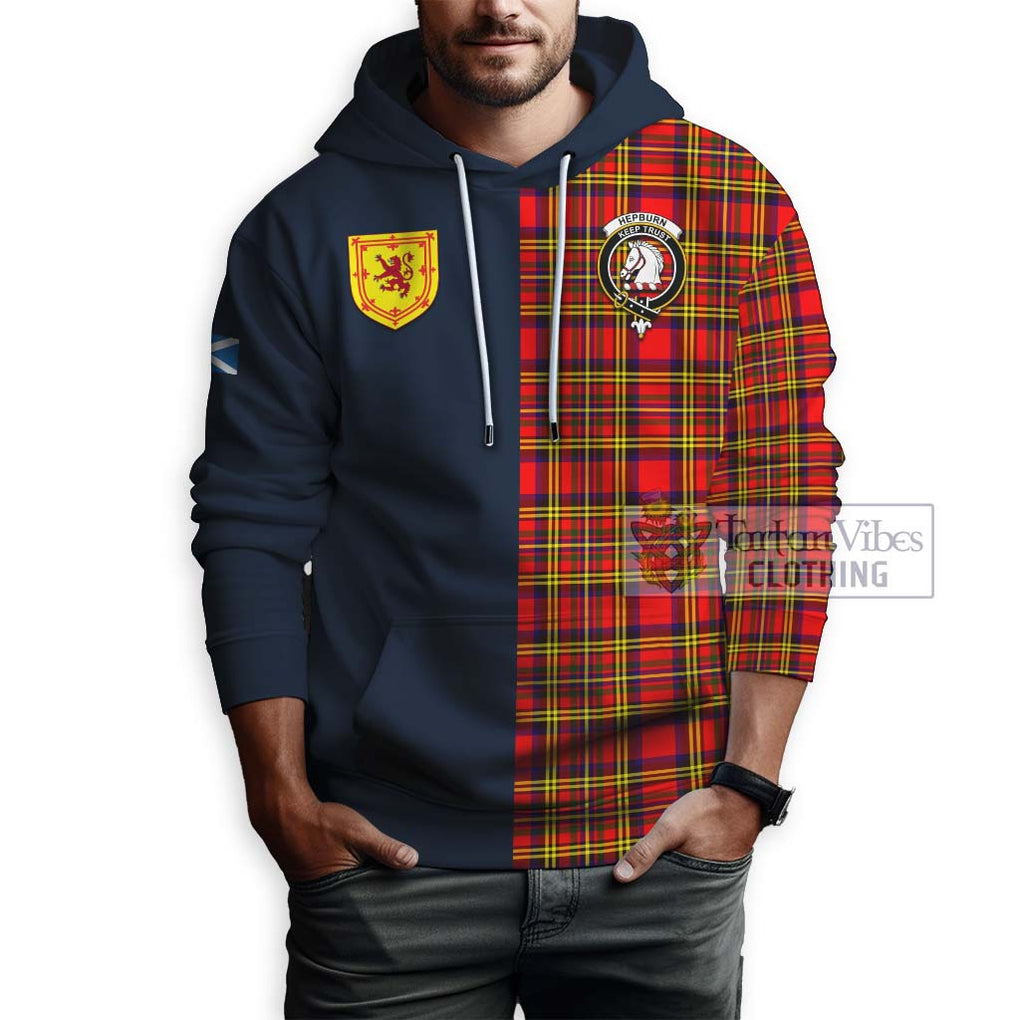 Tartan Vibes Clothing Hepburn Modern Tartan Hoodie with Scottish Lion Royal Arm Half Style