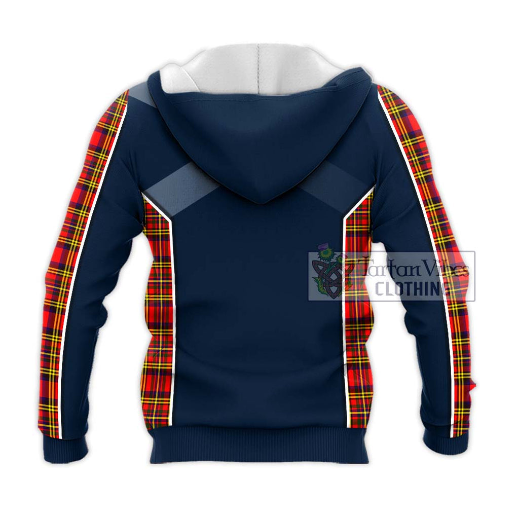 Hepburn Modern Tartan Knitted Hoodie with Family Crest and Lion Rampant Vibes Sport Style - Tartan Vibes Clothing