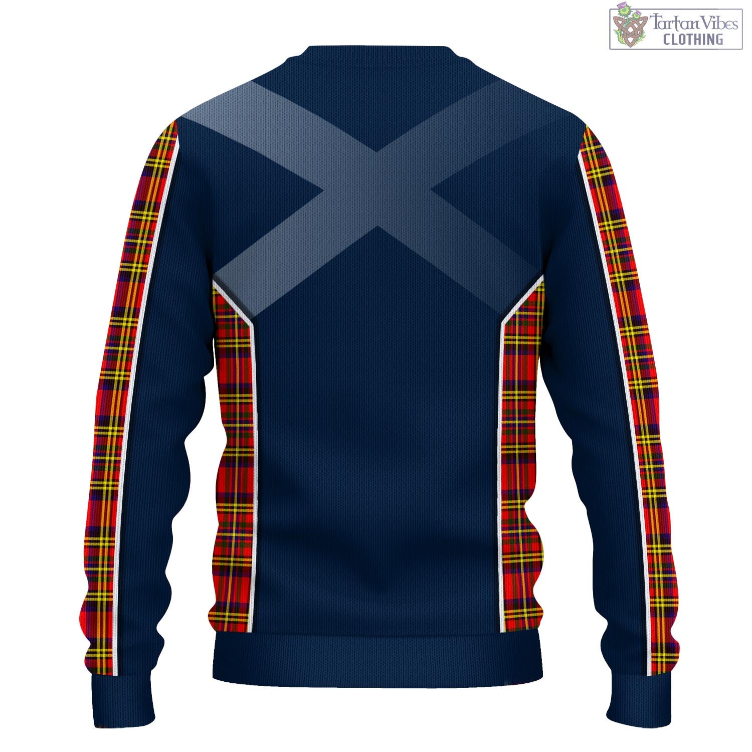 Tartan Vibes Clothing Hepburn Modern Tartan Knitted Sweatshirt with Family Crest and Scottish Thistle Vibes Sport Style