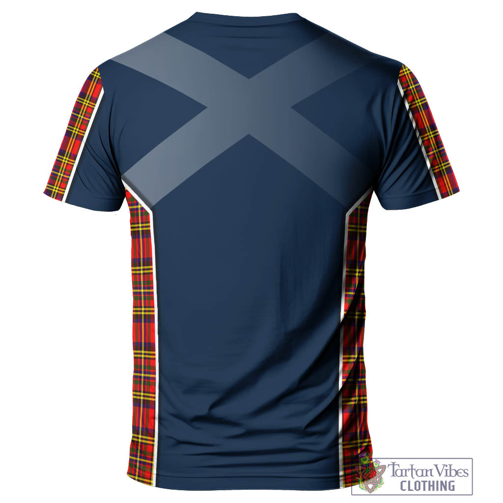 Tartan Vibes Clothing Hepburn Modern Tartan T-Shirt with Family Crest and Scottish Thistle Vibes Sport Style