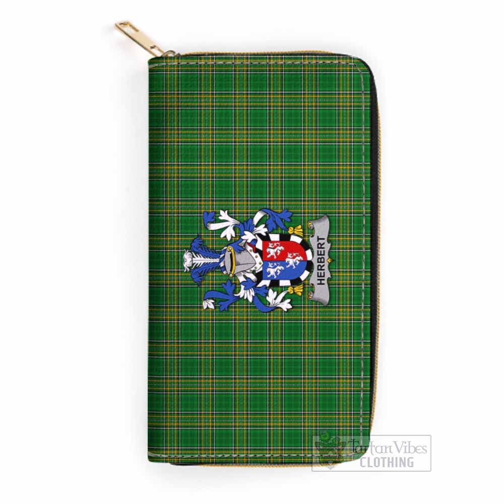 Herbert Irish Clan Tartan Women's Leather Wallet with Coat of Arms One Size 19.7*10.5*3.5 cm - Tartan Vibes Clothing