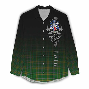 Herbert Irish Clan Women's Casual Shirt with Coat of Arms Erin Go Bragh Celtic Inspired Female - Tartan Vibes Clothing