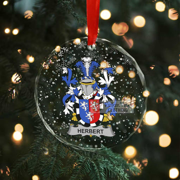 Herbert Irish Clan Christmas Glass Ornament with Coat of Arms