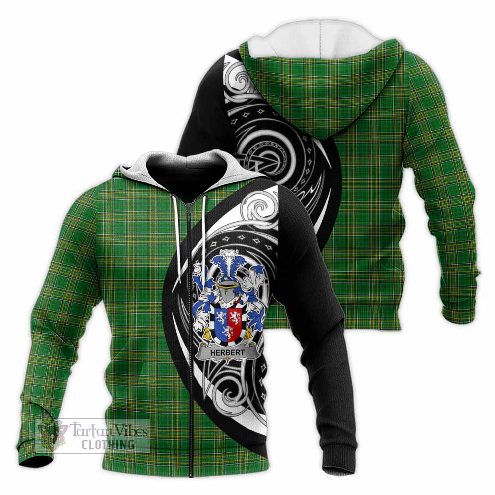 Herbert Irish Clan Knitted Hoodie Celtic Circle Style Unisex Knitted Zip Hoodie - Tartan Vibes Clothing