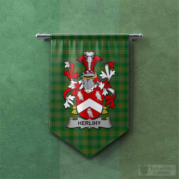 Herlihy Irish Clan Tartan Gonfalon, Tartan Banner with Coat of Arms Chevron - Tartan Vibes Clothing