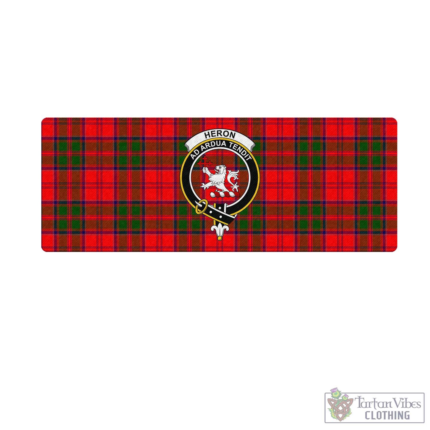 Tartan Vibes Clothing Heron Tartan Mouse Pad with Family Crest