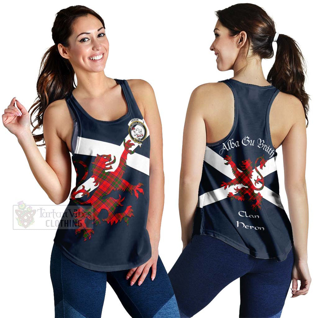 Tartan Vibes Clothing Heron Tartan Lion Rampant Women's Racerback Tanks – Proudly Display Your Heritage with Alba Gu Brath and Clan Name