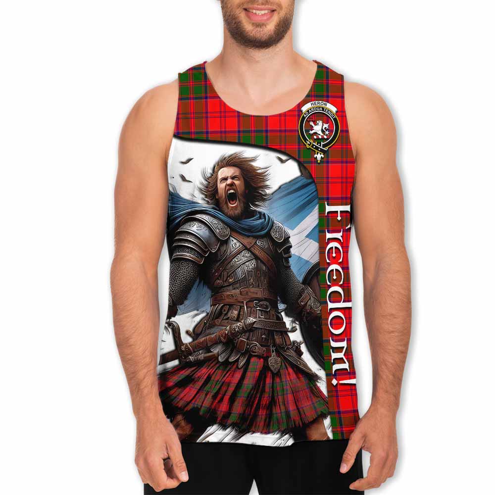 Tartan Vibes Clothing Heron Crest Tartan Men's Tank Top Inspired by the Freedom of Scottish Warrior