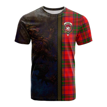 Heron Tartan Family Crest Cotton T-shirt Alba Gu Brath Be Brave Lion Ancient Style Kid's Shirt - Tartan Vibes Clothing