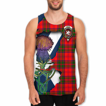Heron Tartan Family Crest Men's Tank Top Scottish Thistle Celtic Inspired Men - Tartan Vibes Clothing
