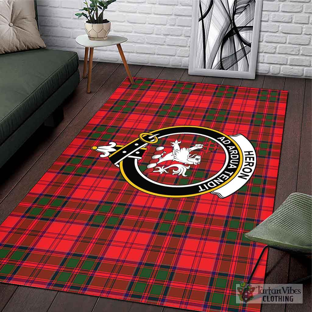 Tartan Vibes Clothing Heron Tartan Area Rug with Family Crest