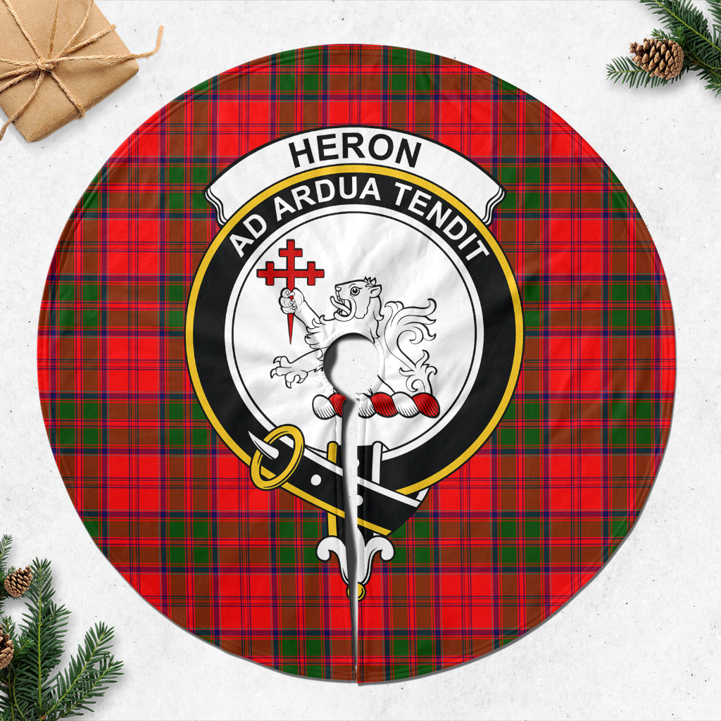 Heron Tartan Christmas Tree Skirt with Family Crest - Tartanvibesclothing