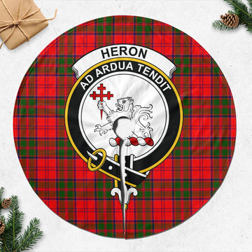 Heron Tartan Christmas Tree Skirt with Family Crest