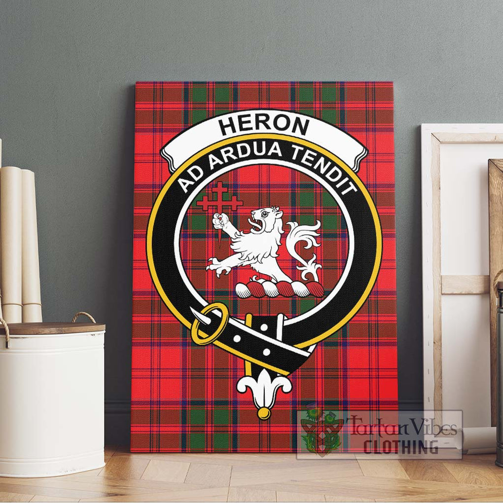 Heron Tartan Canvas Print Wall Art with Family Crest Without Frame - Tartan Vibes Clothing