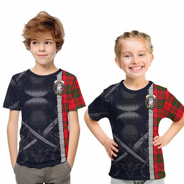 Heron Tartan Kid T-Shirt with Family Crest Cross Sword Thistle Celtic Vibes Youth XL Size14 - Tartan Vibes Clothing