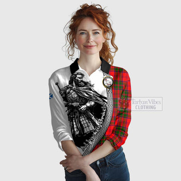 Heron Tartan Clan Crest Women's Casual Shirt with Highlander Warrior Celtic Style