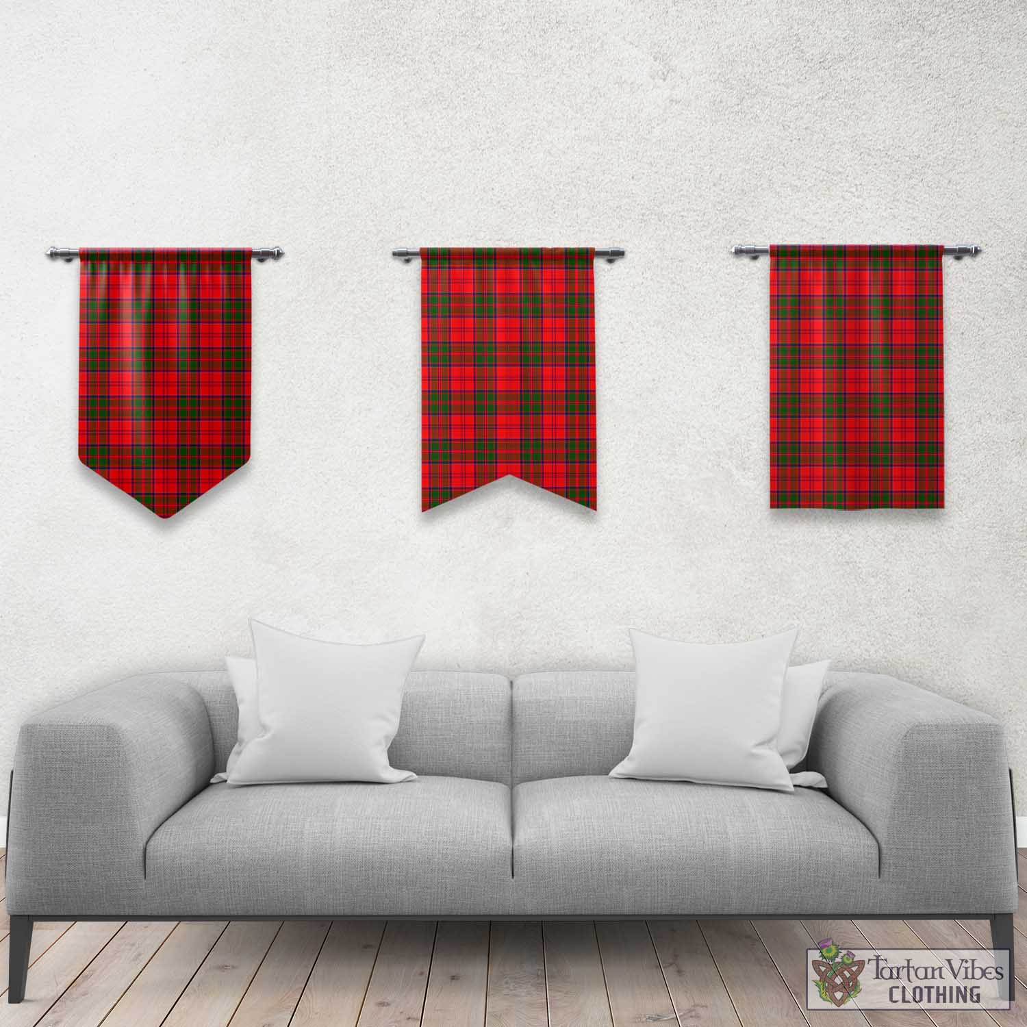 Tartan Vibes Clothing Heron Tartan Gonfalon, Tartan Banner