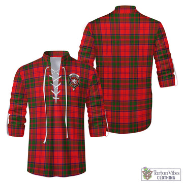 Heron Tartan Men's Scottish Traditional Jacobite Ghillie Kilt Shirt with Family Crest