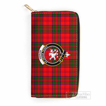 Heron Tartan Women's Leather Wallet with Family Crest One Size 19.7*10.5*3.5 cm - Tartan Vibes Clothing