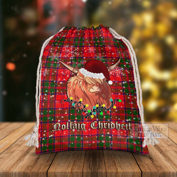 Heron Tartan Christmas Santa's Bag with Highland Cow