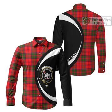 Heron Tartan Long Sleeve Button Up with Family Crest Circle Style