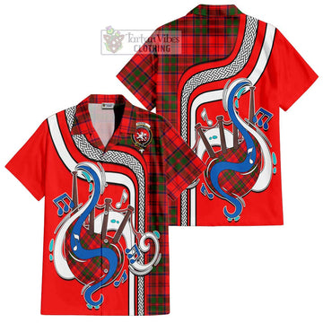 Heron Tartan Short Sleeve Button Shirt with Epic Bagpipe Style