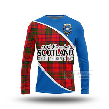 Heron Family Crest Tartan Long Sleeve T-Shirt Celebrate Saint Andrew's Day in Style