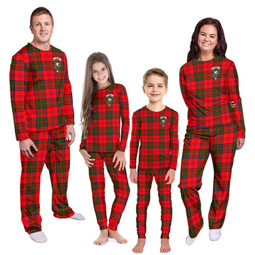 Heron Tartan Pajamas Family Set with Family Crest