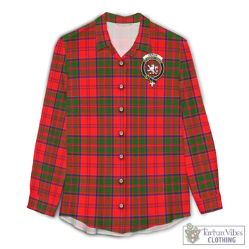 Heron Tartan Women's Casual Shirt with Family Crest