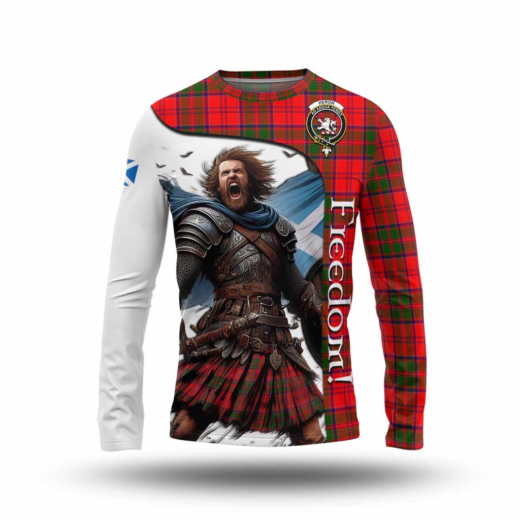 Tartan Vibes Clothing Heron Crest Tartan Long Sleeve T-Shirt Inspired by the Freedom of Scottish Warrior