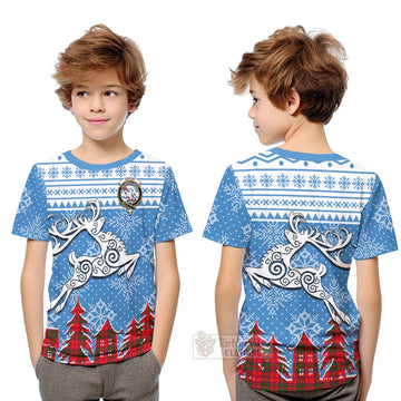 Heron Clan Christmas Kid T-Shirt Celtic Reindeer Style