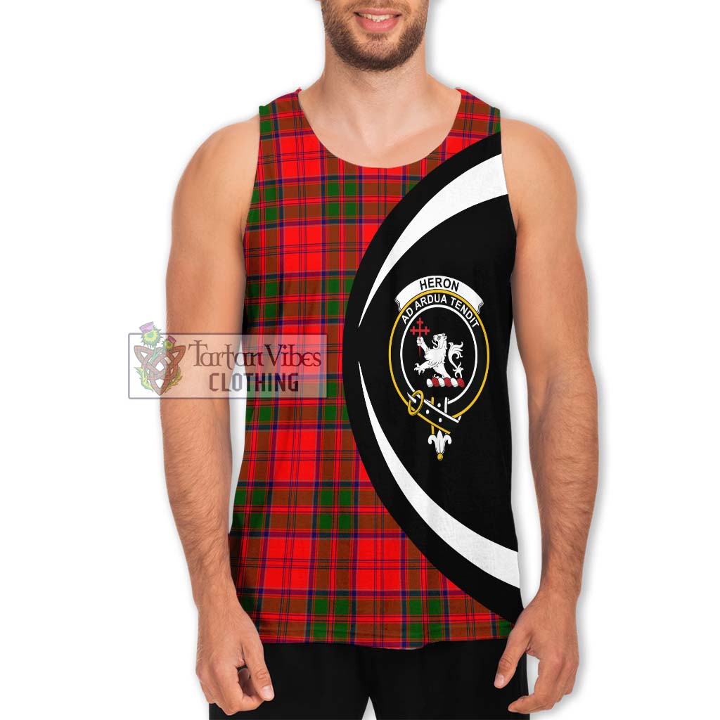 Heron Tartan Men's Tank Top with Family Crest Circle Style Men - Tartan Vibes Clothing