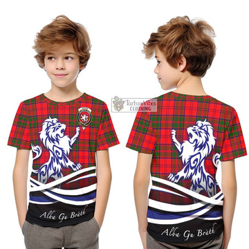 Heron Tartan Kid T-Shirt with Alba Gu Brath Regal Lion Emblem