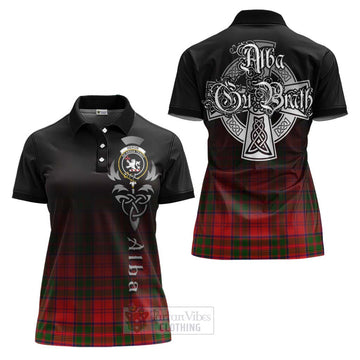 Heron Tartan Women's Polo Shirt Featuring Alba Gu Brath Family Crest Celtic Inspired