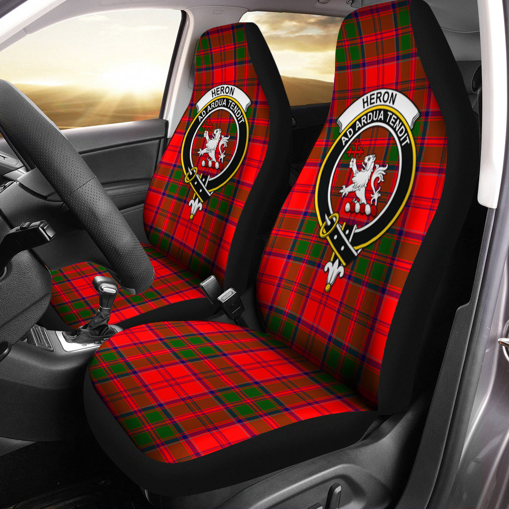 Heron Tartan Car Seat Cover with Family Crest One Size - Tartanvibesclothing