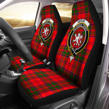 Heron Tartan Car Seat Cover with Family Crest