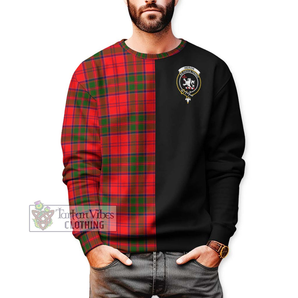 Heron Tartan Sweatshirt with Family Crest and Half Of Me Style Unisex - Tartanvibesclothing Shop