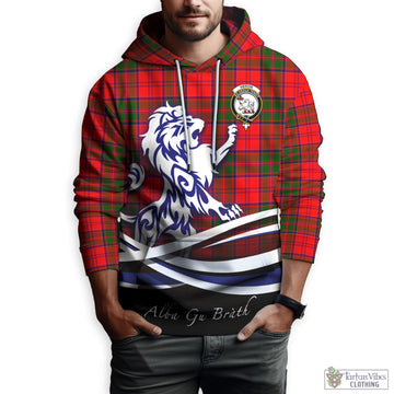 Heron Tartan Hoodie with Alba Gu Brath Regal Lion Emblem