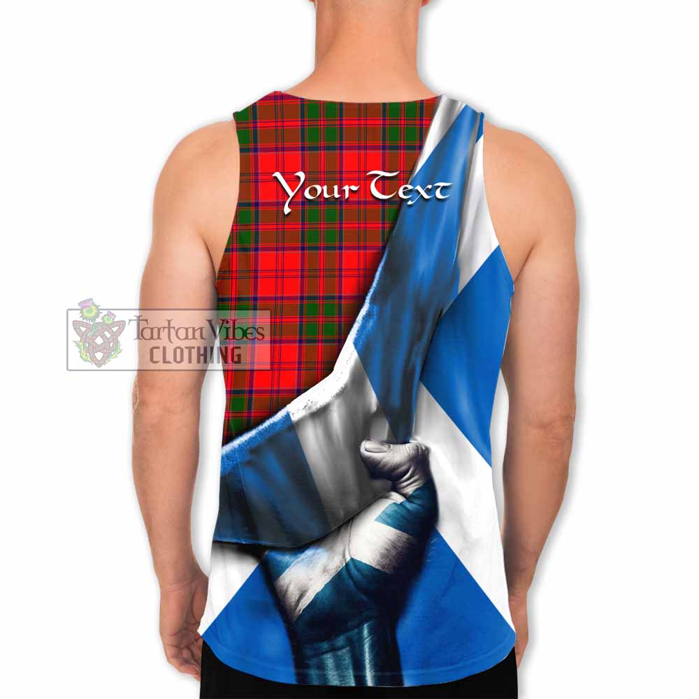 Tartan Vibes Clothing Heron Tartan Men's Tank Top with Family Crest Scotland Patriotic Style