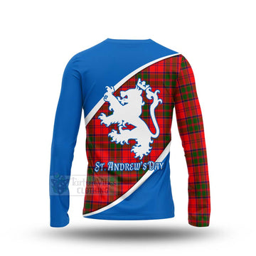 Heron Family Crest Tartan Long Sleeve T-Shirt Celebrate Saint Andrew's Day in Style